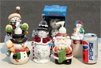 Snowmen & Santa Soap Dispensers Bobble Head Candle