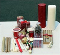 Lot of Christmas Candles all Look New or Unused
