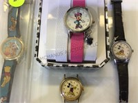 TRAY OF WATCHES, MICKEY MOUSE & WINNIE THE POOH