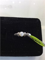 STERLING RING W/PEARL , SIZE 7