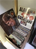 BOX OF VINYL ALBUMS, GLEN CAMPBELL, ALABAMA