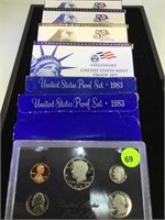 1983,2005,2006, U.S. PROOF SETS, (6 SETS)