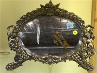 LG ANTIQUE VANITY MIRROR W/CHERUBS