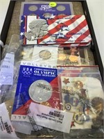 TRAY OF COINAGE, MINT SUSAN B'S, QUARTERS &MORE