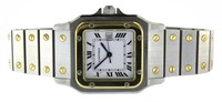 Men's 18kt Gold/SS Cartier Santos Wristwatch