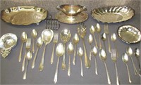 SILVER-PLATE FLATWARE AND DISHES