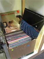BOX OF VINYL ALBUMS, MICK JAGGER, HERBIE HANCOCK
