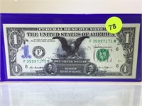 BLACK EAGLE COMMEMORATIVE $1 SILVER CERTIFICATE