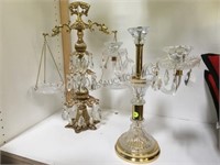 CRYSTAL BALANCE SCALE & CANDLELABRA