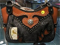 "BEEZ " BROWN/GRAY HANDBAG