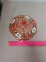 Vintage depression glass bowl with lid