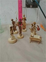 Group of wood decorative figurines