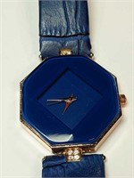 Blue Watch with gold colored metal