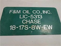 F&M Oil Co. Inc. Metal sign