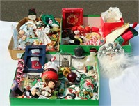 Several Boxes Christmas Ornaments Vintage to New