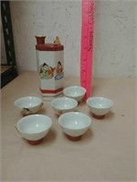 Collectible ceramic Oriental mini tea cups and