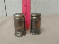 Antique salt and pepper shakers with glass