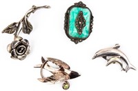 Jewelry Vintage Sterling Silver Pins/ Brooches