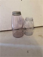 (2) Vintage Purple Blown Jars- Half Hal Mason &