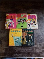 (5) Vintage Books- Mod Squad & Man From Uncle