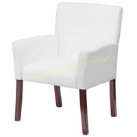 Delacora 26.5" Leather White Accent Chair $128 R**