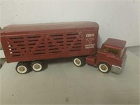 Vintage Metal Structo Truck & Livestock Trailer