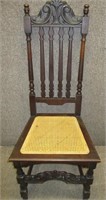 ANTIQUE 1800'S CANE SEAT CHAIR