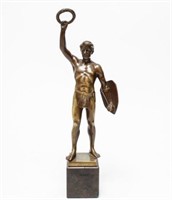 Hans Keck, Warrior with Shield and Chaplet- Bronze