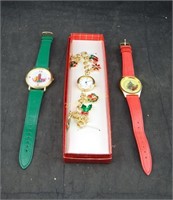 Lot Of 3 Christmas Watches Valdawn