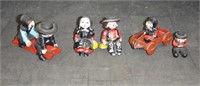 Cast Iron Amish Figurines Sled Wagon & Salt Pepper