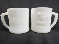 Milk glass vintage Grog mugs
