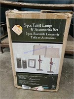 5 Pc's Table Lamps & Accessories Set