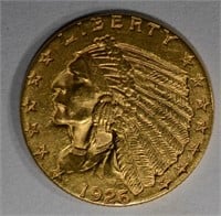1926 $2 1/2 GOLD INDIAN HEAD  GEM BU
