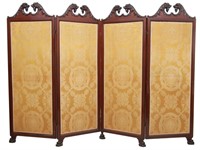 Griffin Carved Mahogany Dressing Screen