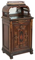 Inlaid Rosewood Renaissance Revival Music Cabinet