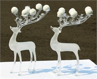 Pair of Frosted Deer - Candle Holders?