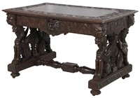 Mahogany Winged Griffin Library Table