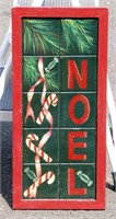 Hand Painted Tile and Wood NOEL Wall Sign