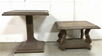 Vintage faux wood table pair