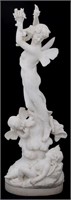 Carved Carrara Marble Sculpture "Sogno D'Amore"