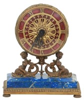 E.F. Caldwell Bronze & Lapis Desk Clock