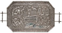 Indian Repousse Silver Tray