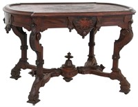 Renaissance Revival Inlaid Rosewood Parlor Table