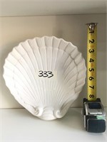 White Ceramic Seashell Decoration Small About 8