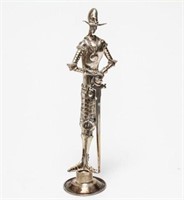 Don Quixote Silver Figurine Sculpture