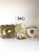 Set Of Ceramic Gold Metal and Brass Miniature