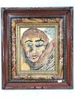 Portrait painting in an antique frame