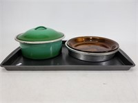 Cake pan and enamalware pot