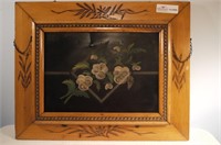 Victorian Letter Rack with Hand Painted Floral