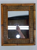 Woven bamboo mirror